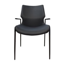 Stul Nurayza Concept, eko dəri/metal, qara, 51x48x90 sm