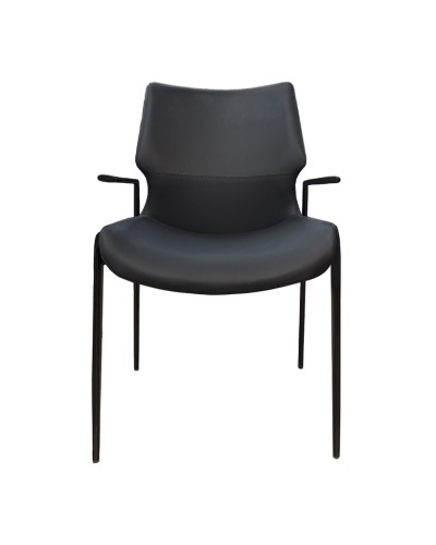 Stul Nurayza Concept, eko dəri/metal, qara, 51x48x90 sm