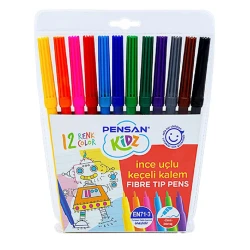 Набор фломастеров Pensan Eco Kidz Fibre Tip Pens 12R 5000, 12 цветов