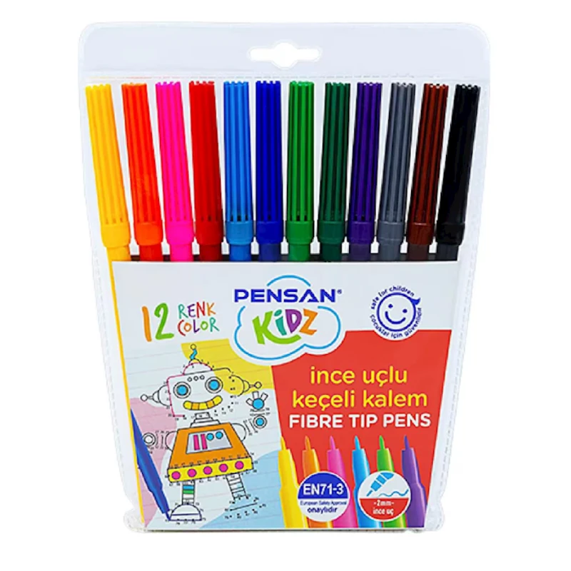 Набор фломастеров Pensan Eco Kidz Fibre Tip Pens 12R 5000, 12 цветов Набор фломастеров Pensan Eco Kidz Fibre Tip Pens 12R 5000, 12 цветов