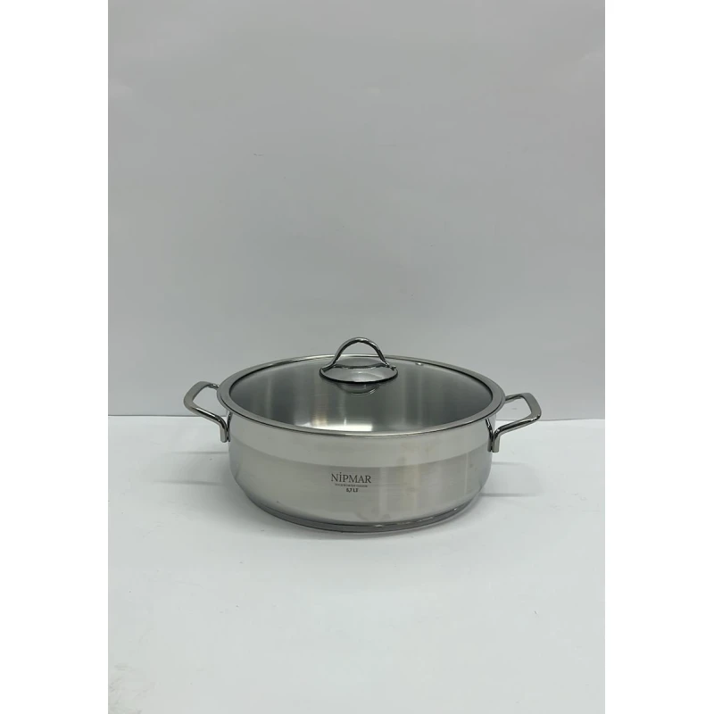 Кастрюля Nipmar 28 см, 5.7 л, сталь, серебристая