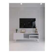 TV üçün tumba Ev Plus Blend, LDSP, ağ, 150x35x45 sm