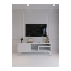 TV üçün tumba Ev Plus Blend, LDSP, ağ, 150x35x45 sm