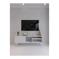 Тумба под ТВ Ev Plus Blend, ЛДСП, белая, 150x35x45 см