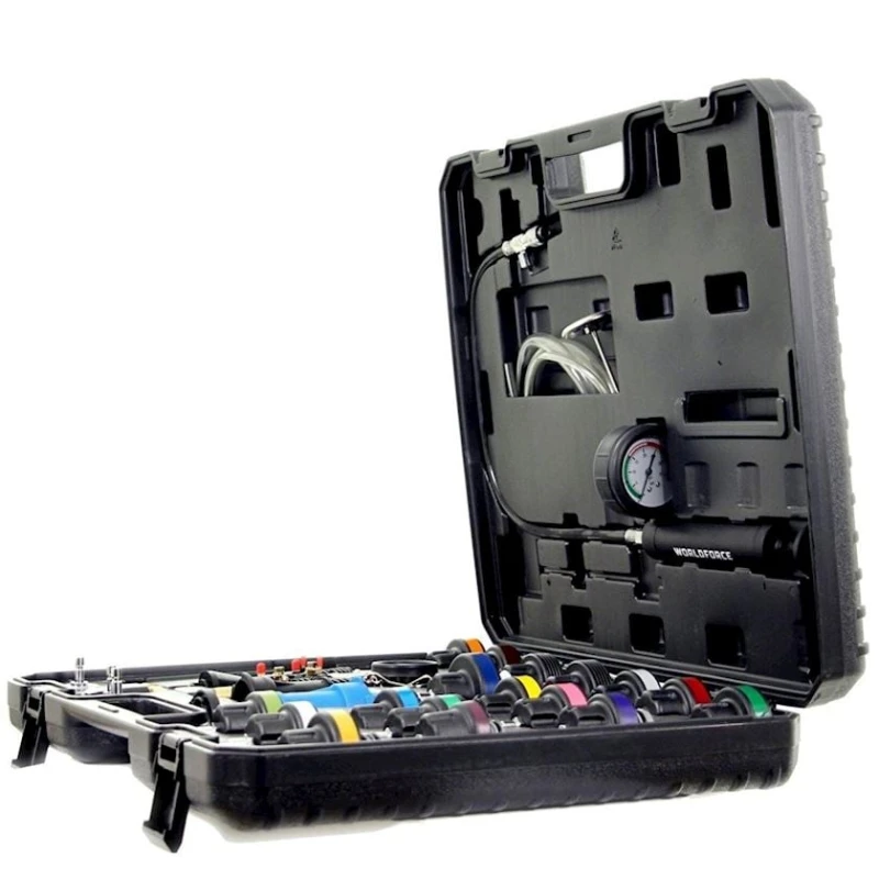 Комплект для проверки радиатора WorldForce 11001, 28 предметов, 0–2.5 бар Комплект для проверки радиатора WorldForce 11001, 28 предметов, 0–2.5 бар