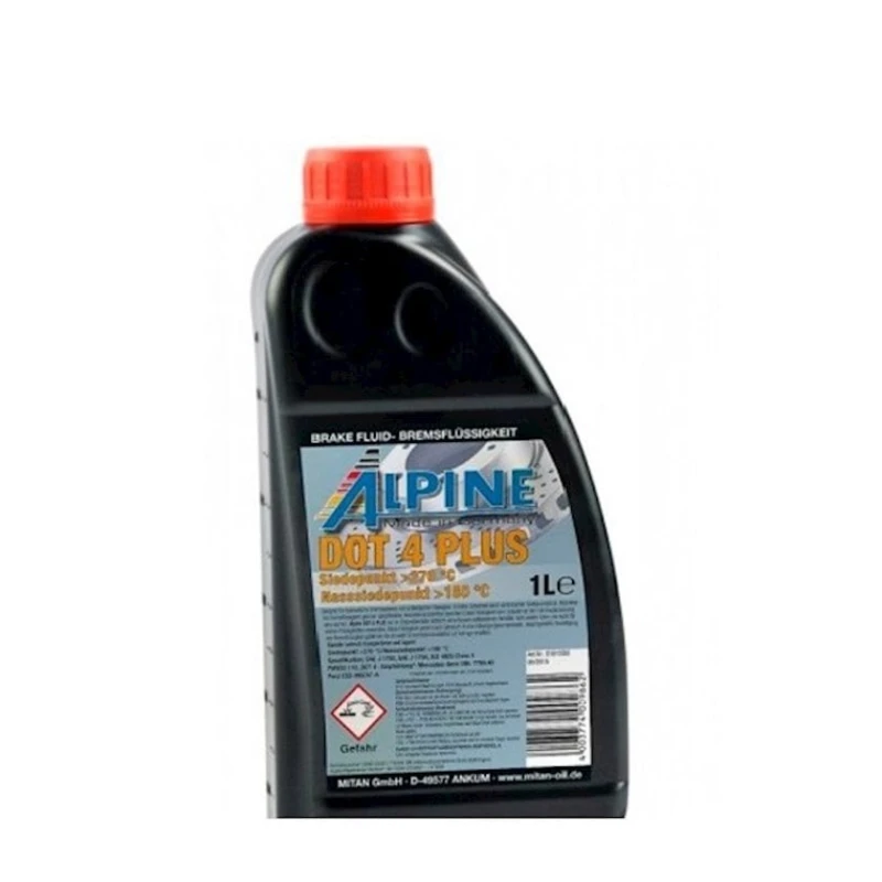 Тормозная жидкость Alpine Brake Fluid DOT 4 Plus, 1 л Тормозная жидкость Alpine Brake Fluid DOT 4 Plus, 1 л