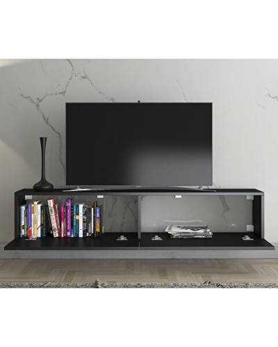 TV üçün tumba Ev Plus 12115839, LDSP, antrasit, 180x35x35 sm