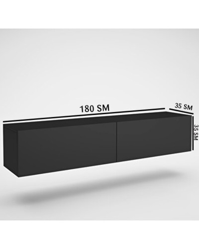 TV üçün tumba Ev Plus 12115839, LDSP, antrasit, 180x35x35 sm