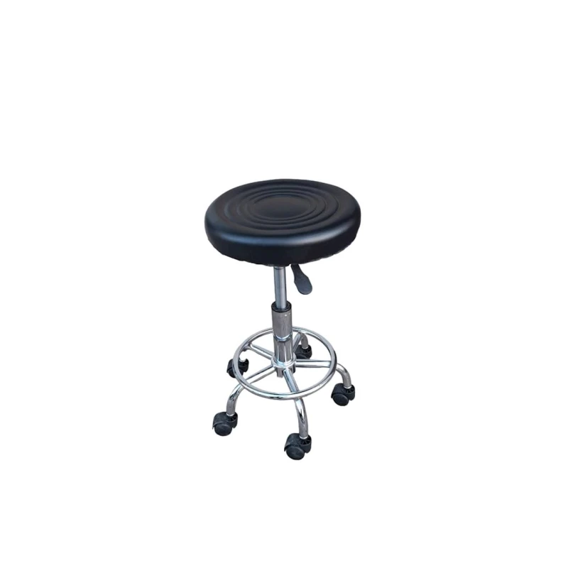 Вращающаяся табуретка 252527, металл/искусственная кожа, черная, 46х35 см Вращающаяся табуретка 252527, металл/искусственная кожа, черная, 46х35 см