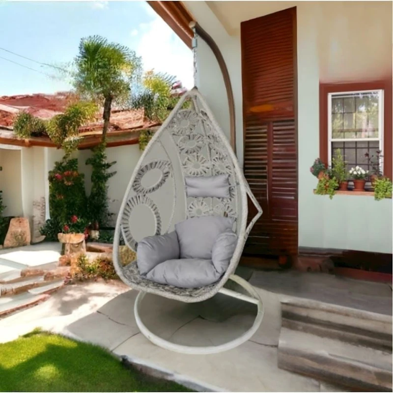 Asma kreslo Damla 143-30, metal/parça, boz, 195x130x195 sm Asma kreslo Damla 143-30, metal/parça, boz, 195x130x195 sm