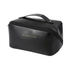 Косметичка, искусственная кожа, черная, 23x11x10 см