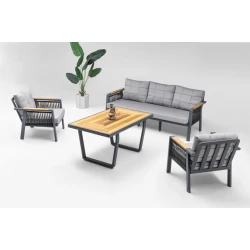 Bağ üçün mebel dəsti Terazzi Artemis Plus MY43, masa 140x78x68 sm, divan 80x194x68 sm, kreslo 79x74x68 sm