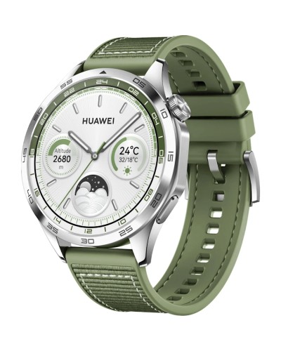 Ağıllı saat Huawei Watch GT 4 46mm Phoinix-B19W Silver W/Green Woven (55020BGY)