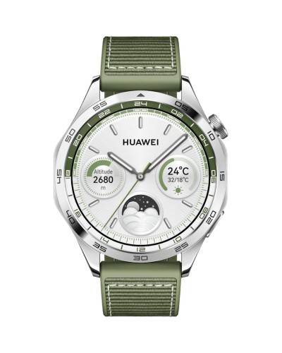 Ağıllı saat Huawei Watch GT 4 46mm Phoinix-B19W Silver W/Green Woven (55020BGY)