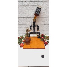 Hədiyyə dəsti Dekorativ Viski Standı (universal başlıq + şam ağacı + plastik + boru), 30x35 sm platforma, ümumi hündürlük 35 sm - kishiaz_20