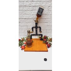 Hədiyyə dəsti Dekorativ Viski Standı (universal başlıq + şam ağacı + plastik + boru), 30x35 sm platforma, ümumi hündürlük 35 sm - kishiaz_20
