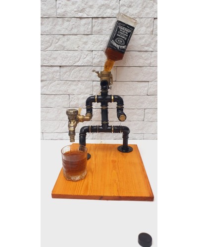 Hədiyyə dəsti Dekorativ Viski Standı (universal başlıq + şam ağacı + plastik + boru), 30x35 sm platforma, ümumi hündürlük 35 sm - kishiaz_20