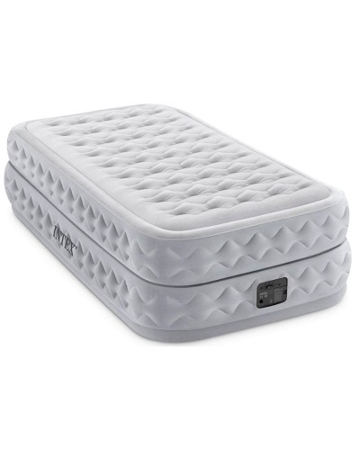Təknəfərlik şişmə döşək-çarpayı Intex Supreme Air-Flow 64488 quraşdırılmış nasos ilə 220V, boz, 99x191x51 sm