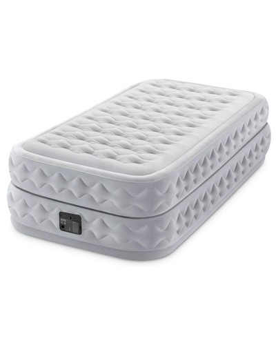 Təknəfərlik şişmə döşək-çarpayı Intex Supreme Air-Flow 64488 quraşdırılmış nasos ilə 220V, boz, 99x191x51 sm