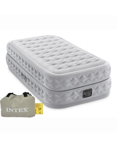 Təknəfərlik şişmə döşək-çarpayı Intex Supreme Air-Flow 64488 quraşdırılmış nasos ilə 220V, boz, 99x191x51 sm
