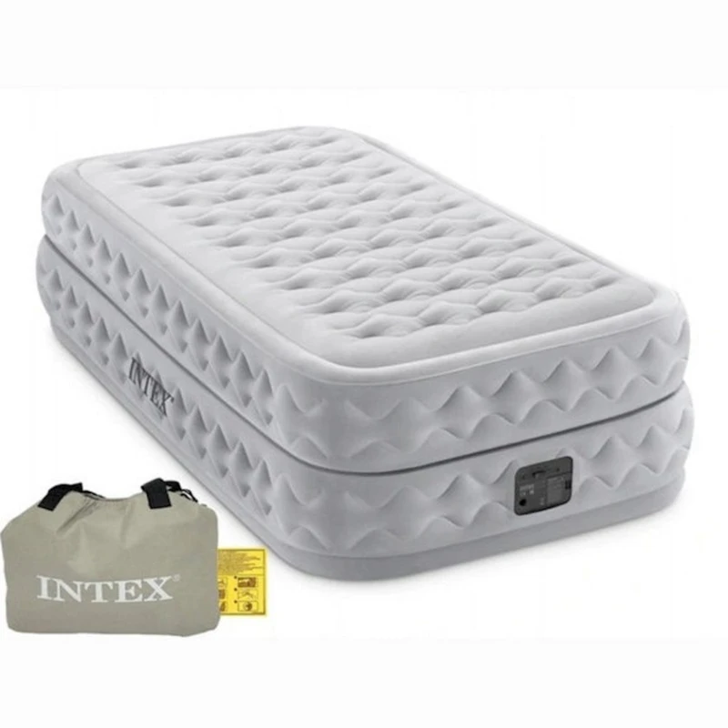 Надувной односпальный матрас-кровать Intex Supreme Air-Flow 64488 со встроенным насосом 220В, серый, 99x191x51 см Надувной односпальный матрас-кровать Intex Supreme Air-Flow 64488 со встроенным насосом 220В, серый, 99x191x51 см