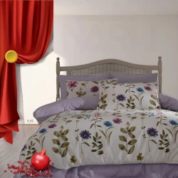 Комплект постельного белья Narlı 001110, пододеяльник 160x220 см, простыня 180x240 см, наволочка 50х70 см, односпальный, хлопок, разноцветный