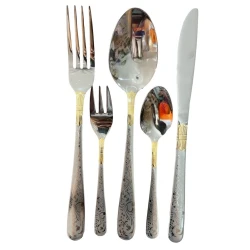 Набор столовых приборов ZGH 00238, 30 предмета, нержавеющая сталь, серебристый/золотистый Набор столовых приборов ZGH 00238, 30 предмета, нержавеющая сталь, серебристый/золотистый