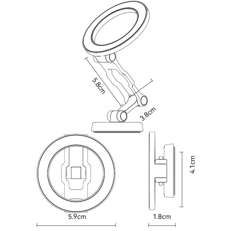Магнитный автомобильный держатель для телефона Yesido C203 for Apple iPhone 12-15 Black Магнитный автомобильный держатель для телефона Yesido C203 for Apple iPhone 12-15 Black