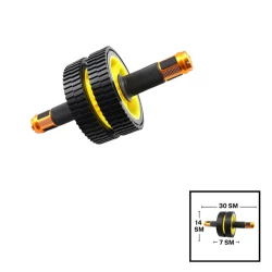 Ролик для пресса Gymnic 202022000090, 30x14x7 см, желтый/черный