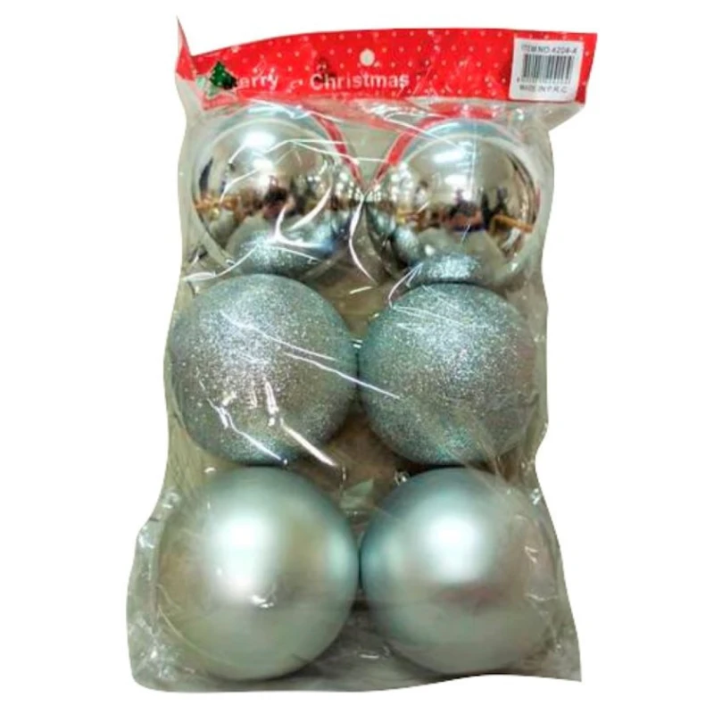 Набор елочных игрушек PR-1471, 6 шт, серебристый Набор елочных игрушек PR-1471, 6 шт, серебристый