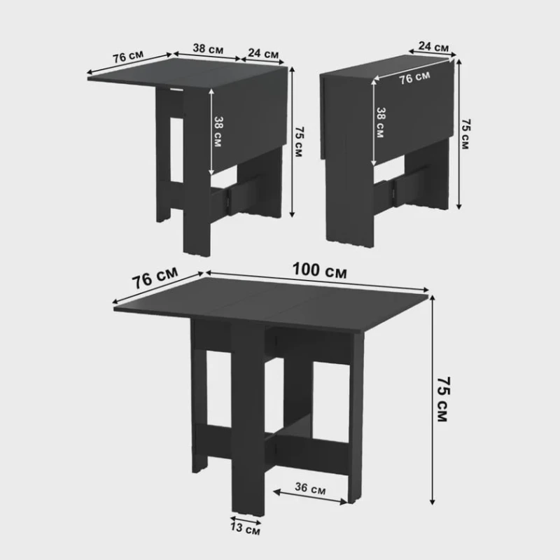 Стол-книжка Letta 3563_Letta25KnijkaVen, ЛДСП, 100х76х75 см