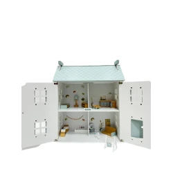 Дом для кукол M5206, 3+ года, дерево, белый/синий, 50x25x60 см Дом для кукол M5206, 3+ года, дерево, белый/синий, 50x25x60 см