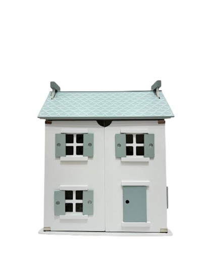 Kukla evi M5206, 3+ yaş, taxta, ağ/göy, 50x25x60 sm