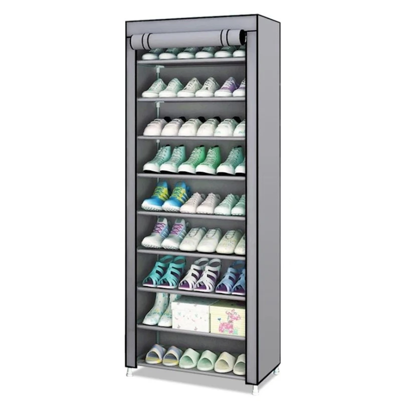 Портативнфй шкаф для обуви MS-844 9-уровневый, 60x30x160 см, серый