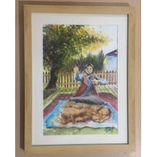 Rəsm Azərbaycanın zəhmətkeş qadınları, akvarel, 50x38 sm