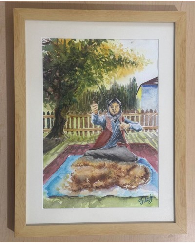 Rəsm Azərbaycanın zəhmətkeş qadınları, akvarel, 50x38 sm