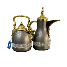 Termos-səhəng Najib NJ34, plastik, şüşə, 1 l + 0.7 l, boz, 2 ədəd