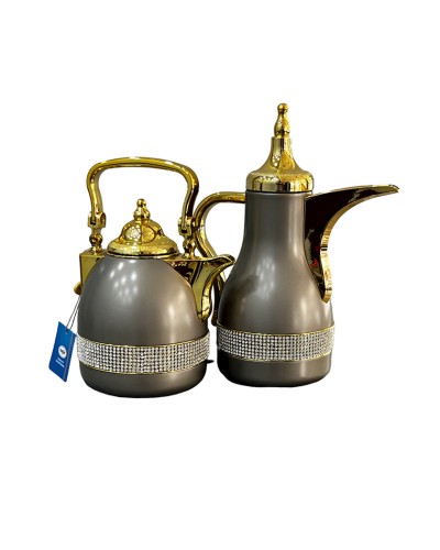 Termos-səhəng Najib NJ34, plastik, şüşə, 1 l + 0.7 l, boz, 2 ədəd