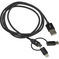 Кабель-разветвитель Ideenwelt 3 in 1 USB-A/USB-C/MicroUSB/Lightning, черный, 1 м