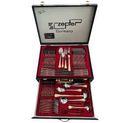 Набор столовых приборов Zepter ZGH 00233, 72 предмета, нержавеющая сталь, серебристый/золотистый Набор столовых приборов Zepter ZGH 00233, 72 предмета, нержавеющая сталь, серебристый/золотистый