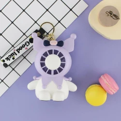 Мини-вентилятор Kuromi Happy, с USB, фиолетовый/белый Мини-вентилятор Kuromi Happy, с USB, фиолетовый/белый