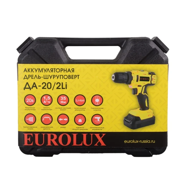 Дрель-шуруповерт Eurolux ДА-20/2Li