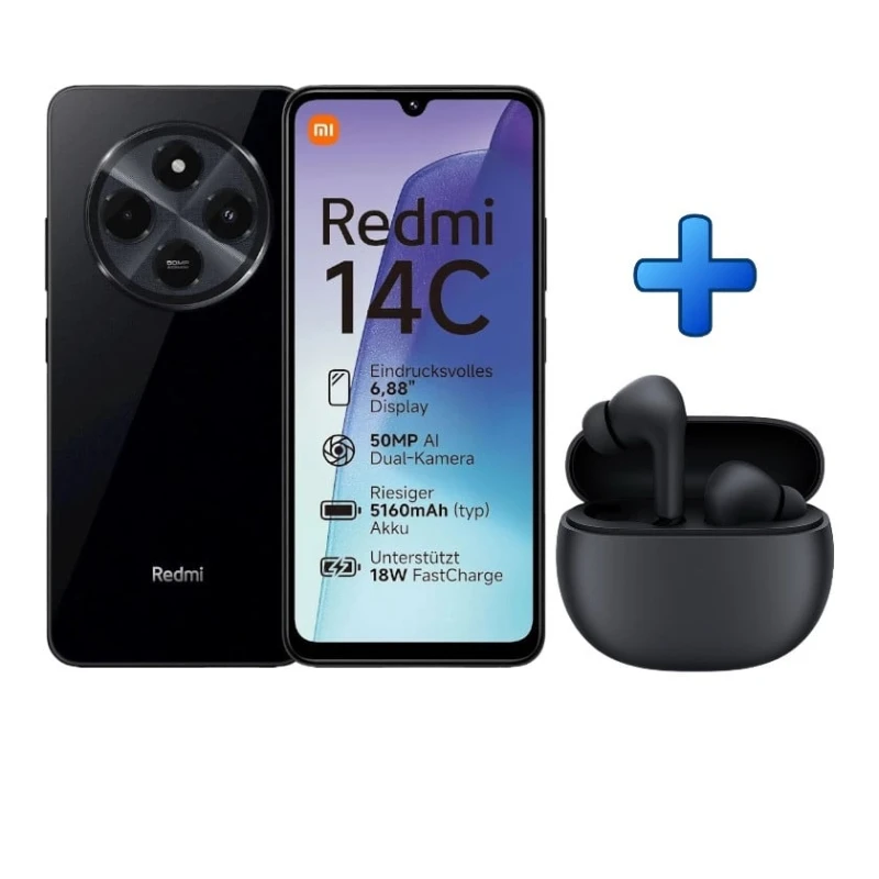 Xiaomi Redmi 14C Midnight Black 128 ГБ/4 ГБ / Xiaomi buds 4 active 14c_active Xiaomi Redmi 14C Midnight Black 128 ГБ/4 ГБ / Xiaomi buds 4 active 14c_active