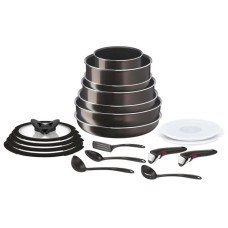Tava dəsti Tefal Ingenio XL Intense, titan, qara, 16/20/22/24/26/28 sm, 19 əd
