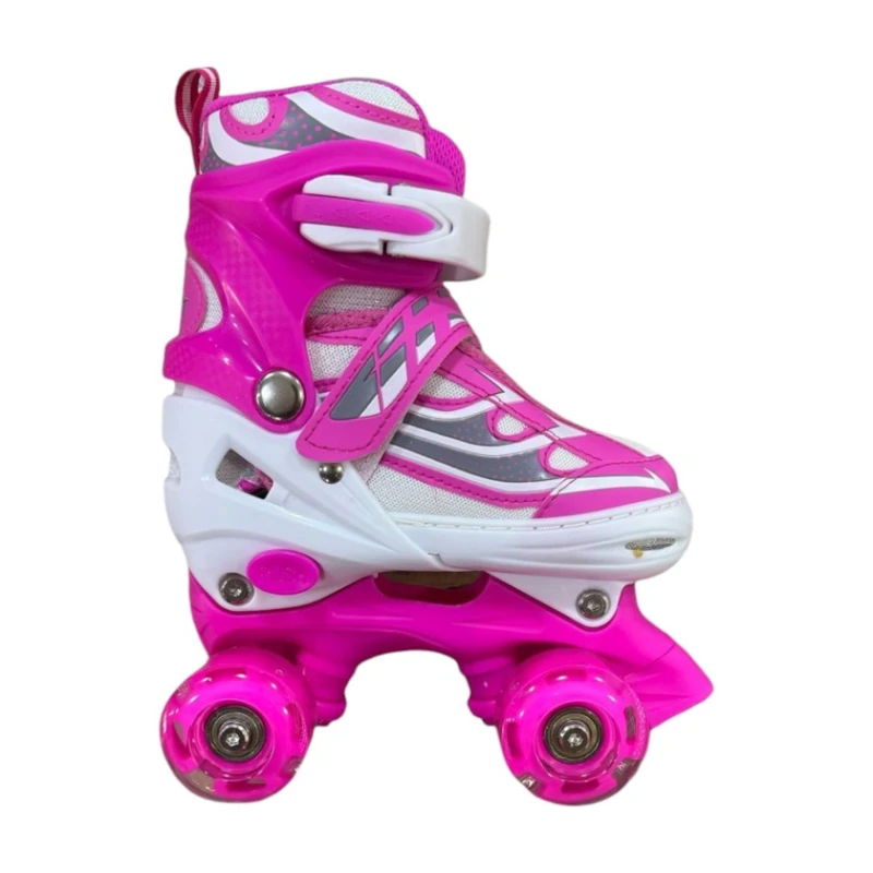 Роликовые коньки A609-02, размер 34, розовые