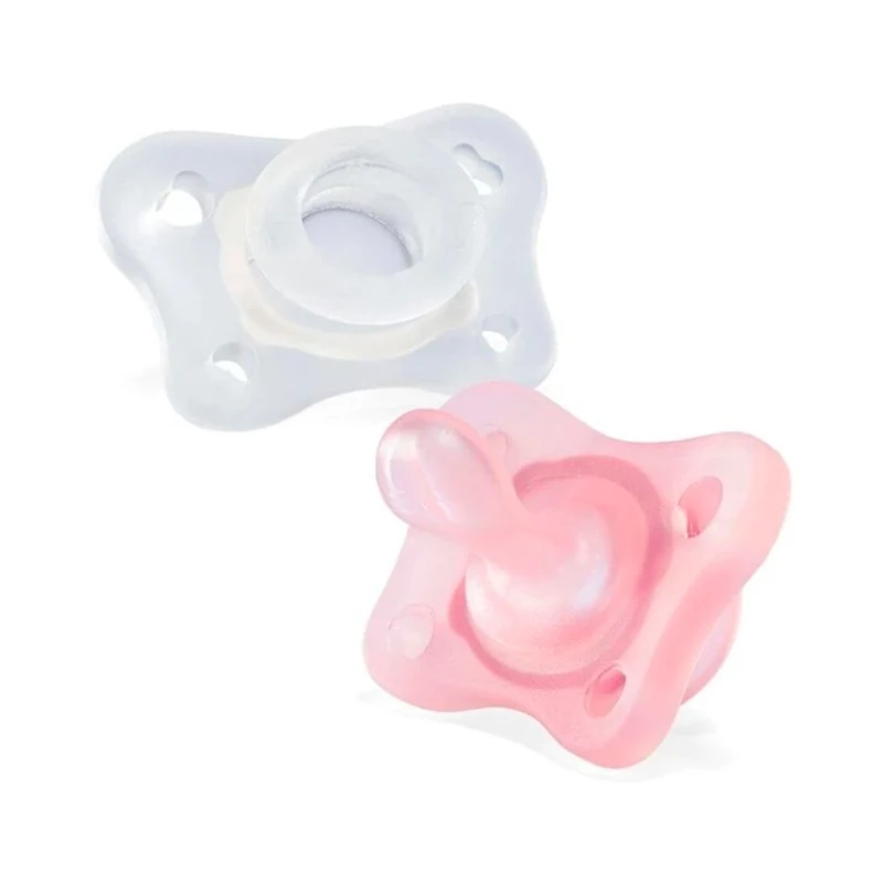 Набор пустышек Chicco Physio Forma Mini Soft Girl, 0-2 месяца, силикон, 2 шт, розовый