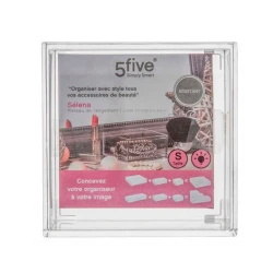 Органайзер для мелочей 5Five квадрат, 9.65x9.65x4.8 см, пластик, прозрачный