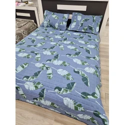 Покрывало с наволочками Evimmoda SHA-00006234, полутораспальный, синий, покрывало 170х220 см, 1 шт наволочки 50х70 см