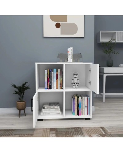 Komod Ev Plus Blanco, LDSP, ağ, 75x72x35 sm