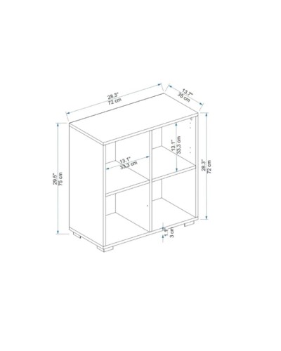 Komod Ev Plus Blanco, LDSP, ağ, 75x72x35 sm